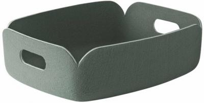 Panier de rangement recycl&eacute; gris vert Restore Tray - Muuto