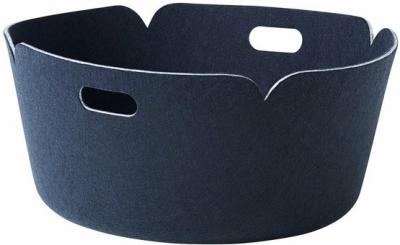 Panier de rangement rond recycl&eacute; bleu nuit Restore - Muuto
