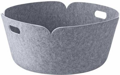 Panier de rangement recycl&eacute; rond gris Restore - Muuto