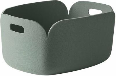 Muuto Corbeille de rangement Restore, carr&eacute;e - vert brume