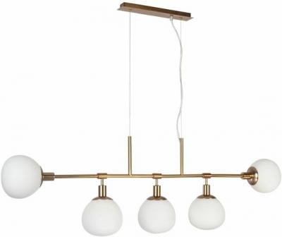 Suspension avec 5 sph&egrave;res en m&eacute;tal dor&eacute;e Erich - Maytoni