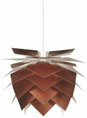 Suspension avec ailettes polycarbonate couleur cuivr&eacute;, h40 cm d45 cm