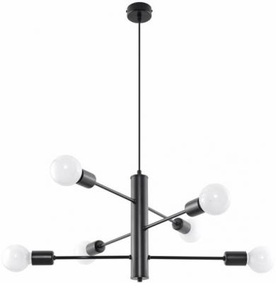 Plafonnier DUOMO acier noir 6 ampoules