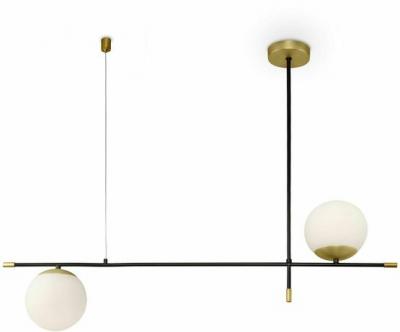 Suspension en verre et m&eacute;tal noir et or Nostalgia - Maytoni