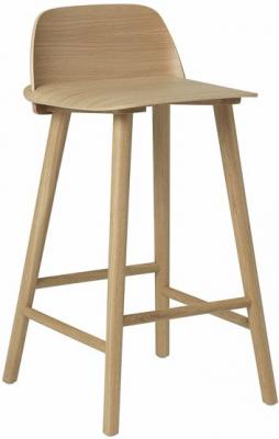 Tabouret de bar 65 cm en ch&ecirc;ne naturel Nerd - Muuto