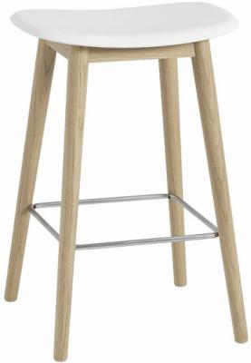 Muuto - Fiber Tabouret de bar Wood Base H 65 cm, ch&ecirc;ne / blanc