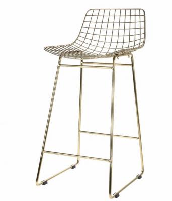 Chaise de bar en m&eacute;tal dor&eacute; Wire - HKliving