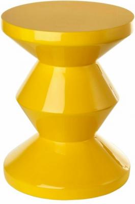 Tabouret jaune laqu&eacute; Zig Zag - Pols Potten