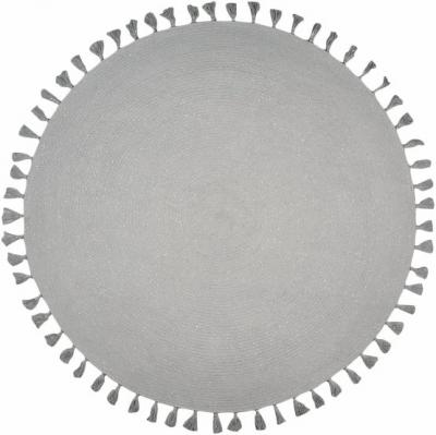 Tapis enfants gris rond Diam.140 coton Josephine