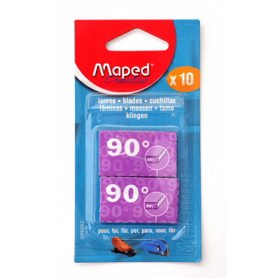 Blister de 10 lames de coupe 90&deg; pour matcutter et advanced matcuter 099093 - Maped