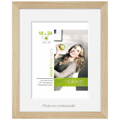 Cadre Nielsen Apollo bois naturel passe-partout - 24 x 30 cm