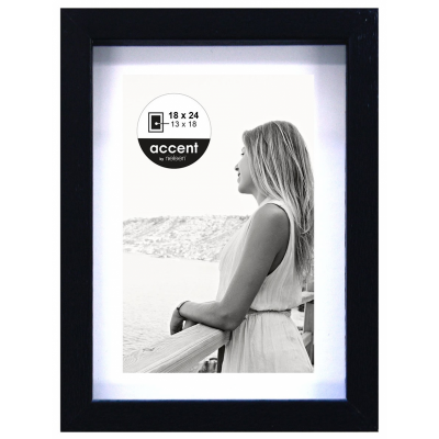 Cadre Nielsen Aura bois noir passe-partout - 18 x 24 cm