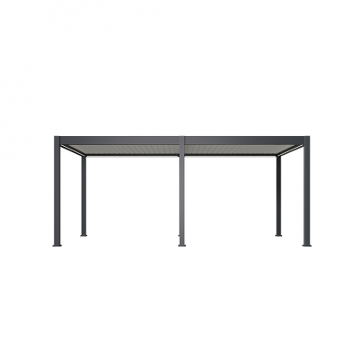 Ombr&eacute;a Pergola bioclimatique Ombr&eacute;a autoportante 3x6M - Anthracite/blanc - ELMO