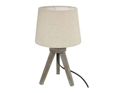 Cr&eacute;ateur d'int&eacute;rieur - Lampe &agrave; Poser Tr&eacute;pied en Bois Alexis 31cm Lin
