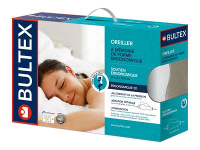 Oreiller rectangulaire 33X52 cm ERGONOMIQUE VELOURS 3D