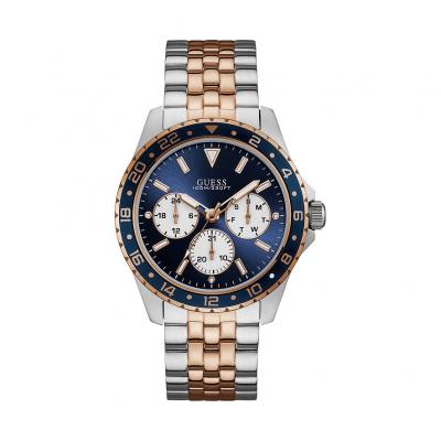 GUESS Odyssey Homme 44mm Bracelet Acier Bicolore Quartz Montre W1107G3