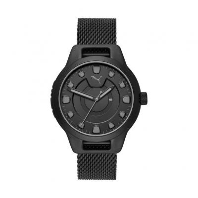 PUMA Reset - Montre &agrave; Trois Aiguilles pour Homme, en Acier Inoxydable Noir - P5007 7290