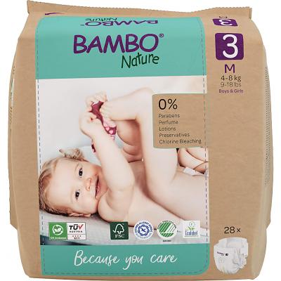Bambo Nature - Couches &eacute;cologiques taille 3 4-8 kg 28 langes - Bambo Nature