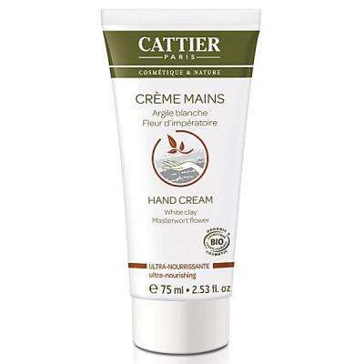 Cattier Argile Blanche Cr&egrave;me Mains Ultra-Nourrissante Bio 75ml