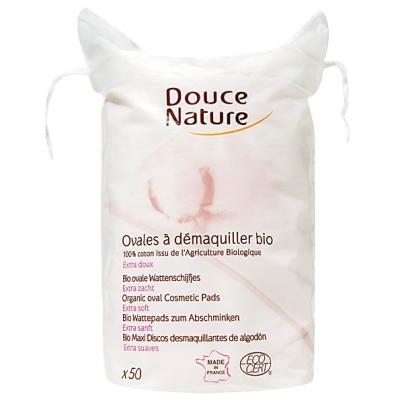 Douce nature Ovales &agrave; D&eacute;maquiller Bio Coton Extra Doux, 50 unit&eacute;s