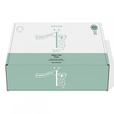 Na&iuml;f Lingettes b&eacute;b&eacute; sans plastique 8x54, 432 pi&egrave;ces