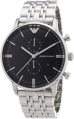 Emporio Armani Ar1648 Homme Montre Silver Analogique M&eacute;tal Nouveau