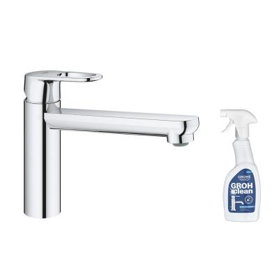 Mitigeur cuisine start flow bec bas chrom&eacute; + nettoyant robinetterie grohclean