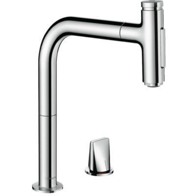 Cuisine metris select m71 200 2 trous avec douchette extractible 2 jets sbox, chrom&eacute;
