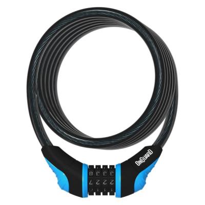 Onguard Neon Coil Antivol Adulte Unisexe, Bleu, 180cm x 12mm