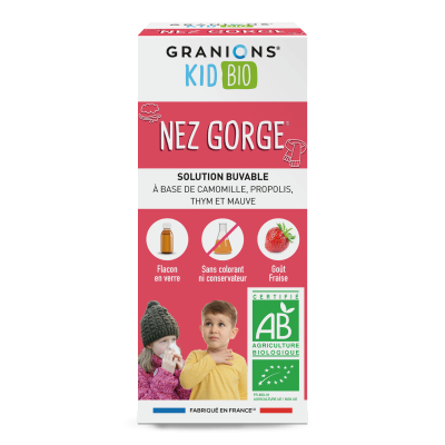Kid Bio Nez Gorge - Solution Buvable Aux Plantes Go&ucirc;t Fraise - 125 ml