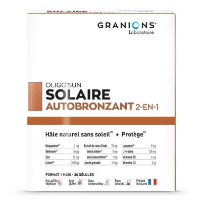 Solaire Auto-Bronzant 30 G&eacute;lules Oligo'Sun Cure de 1 Mois Granions