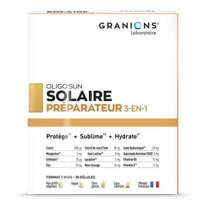 R&eacute;parateur Solaire 3 en 1 30 G&eacute;lules Oligo'Sun Cure de 1 Mois Granions