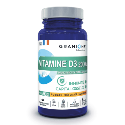 GRANIONS Immunit&eacute;&Energie - Vitamine D3 2000ui 30 comprim&eacute;s&agrave;croquer