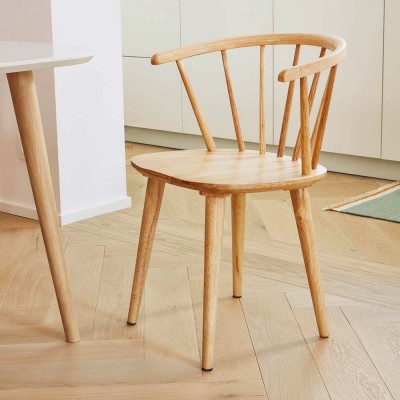 Kave home Chaise Trise, bois naturel - Lot de 2