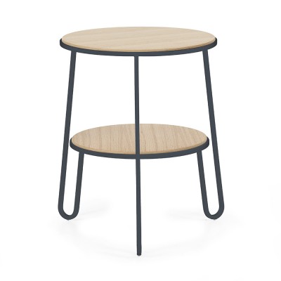 Hart&ocirc; - Anatole Table d'appoint, ch&ecirc;ne naturel / gris (RAL 7016)