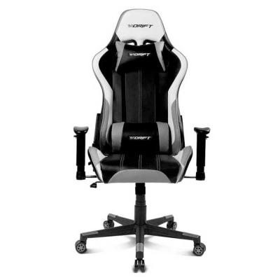 DR175GRAY Si&egrave;ge Gamer Accoudoirs R&eacute;glables 2D Coussin Lombaire et Cervical Simili Cuir Noir