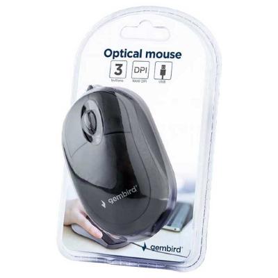 Gembird MUS-U-01 - Souris - droitiers et gauchers - optique - 3 boutons - filaire - USB - noir 