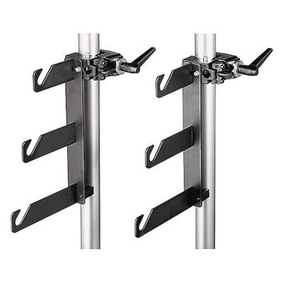 Manfrotto 044 Pack de 2 Crochets Triples avec Clamps Noir
