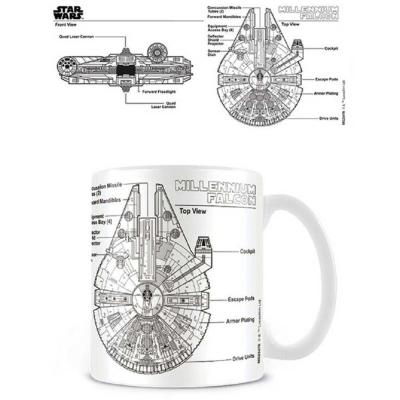 Mug de Star Wars - Millennium Falcon Sketch - pour Unisexe - blanc