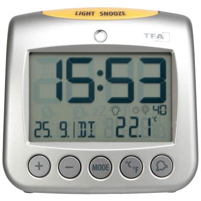 Tfa Dostmann 60.2514 Radio Alarm Clock Argent&eacute;