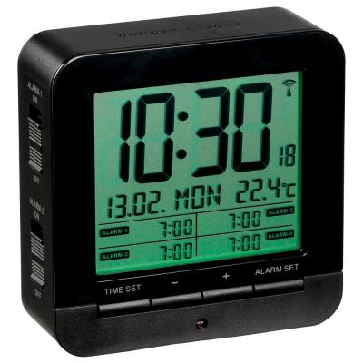 TFA Dostmann 60.2536.01 radiopilot&eacute;(e) R&eacute;veil noir Heures de r&eacute;veil 4 