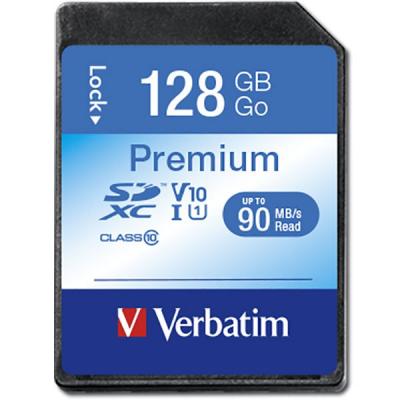 Verbatim Premium - Carte m&eacute;moire flash - 128 Go - UHS Class 1 / Class10 - 600x - SDXC UHS-I 