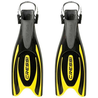 Cressi Fins Frog Plus Palme r&eacute;glables Adulte Mixte, Noir/Jaune, XS/S