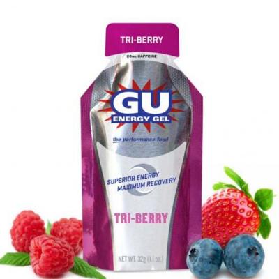Gu 24 Units Tri Berry Energy Gels Box Multicolore