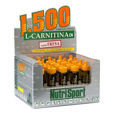 Nutrisport L Carnitine 1500 20 Units Strawberry Vials Box Gris 
