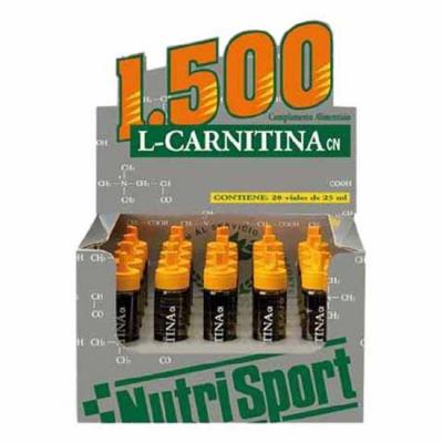 Nutrisport L Carnitine 1500 20 Units Orange Vials Box Gris 