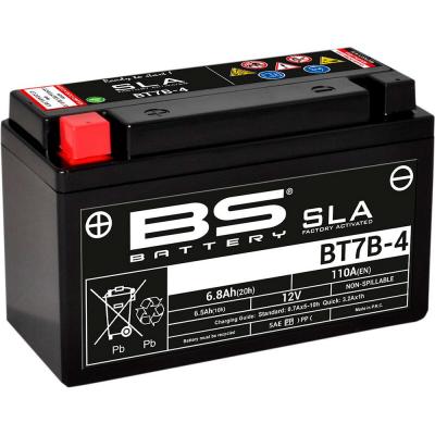Batterie BS Battery 300641&nbsp;bt7b de 4&nbsp;AGM SLA Moto, noir