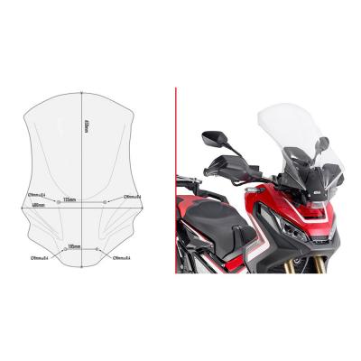 GIVI Pare-brise, Bulle moto et scooter, D1156ST sur&eacute;lev&eacute; transparent