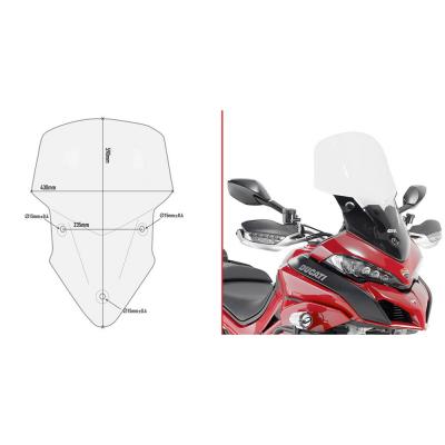 GIVI Pare-brise, Bulle moto et scooter, D7406ST sur&eacute;lev&eacute; transparent