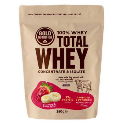 Gold Nutrition Total Whey 260gr Strawberry&banana Beige 